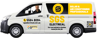 SGS-Electrical-Van-mini SGS Electrical Solar & Air Conditioning, Ashmore based, trusted electricians who respect your home.